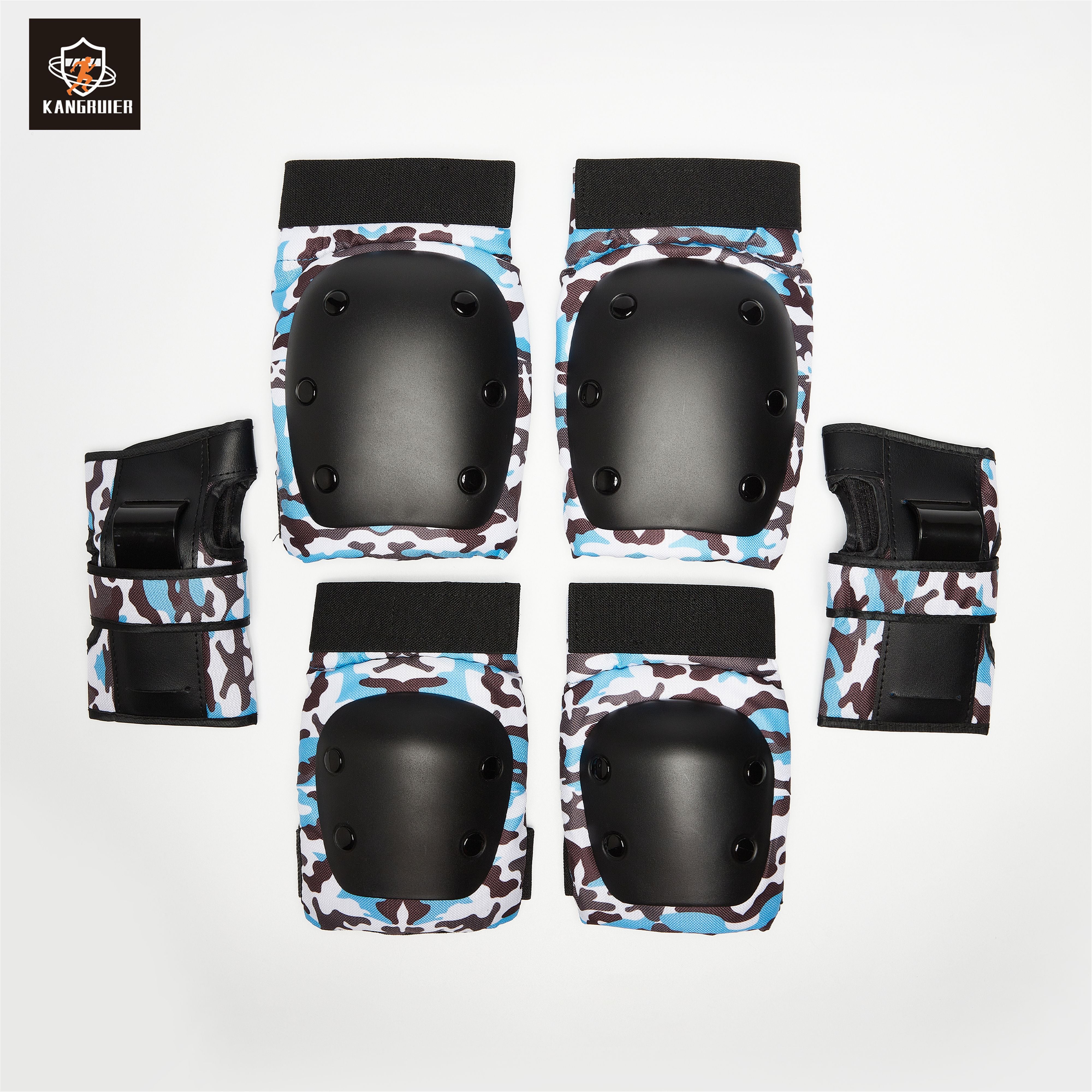 Knee and Elbow Pads & Wrist Guards Camouflage Light Blue Pink Green